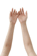 "ICY" Iridescent Rhinestone Nude Fishnet Tights