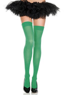 Music Legs KELLY GREEN Opaque Thigh High Stockings